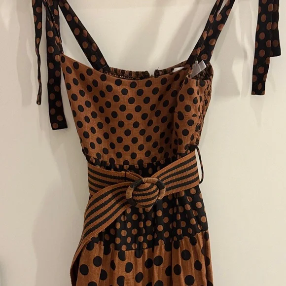 Zimmermann Brown and Black Polka Dot Maxi Dress Dresses